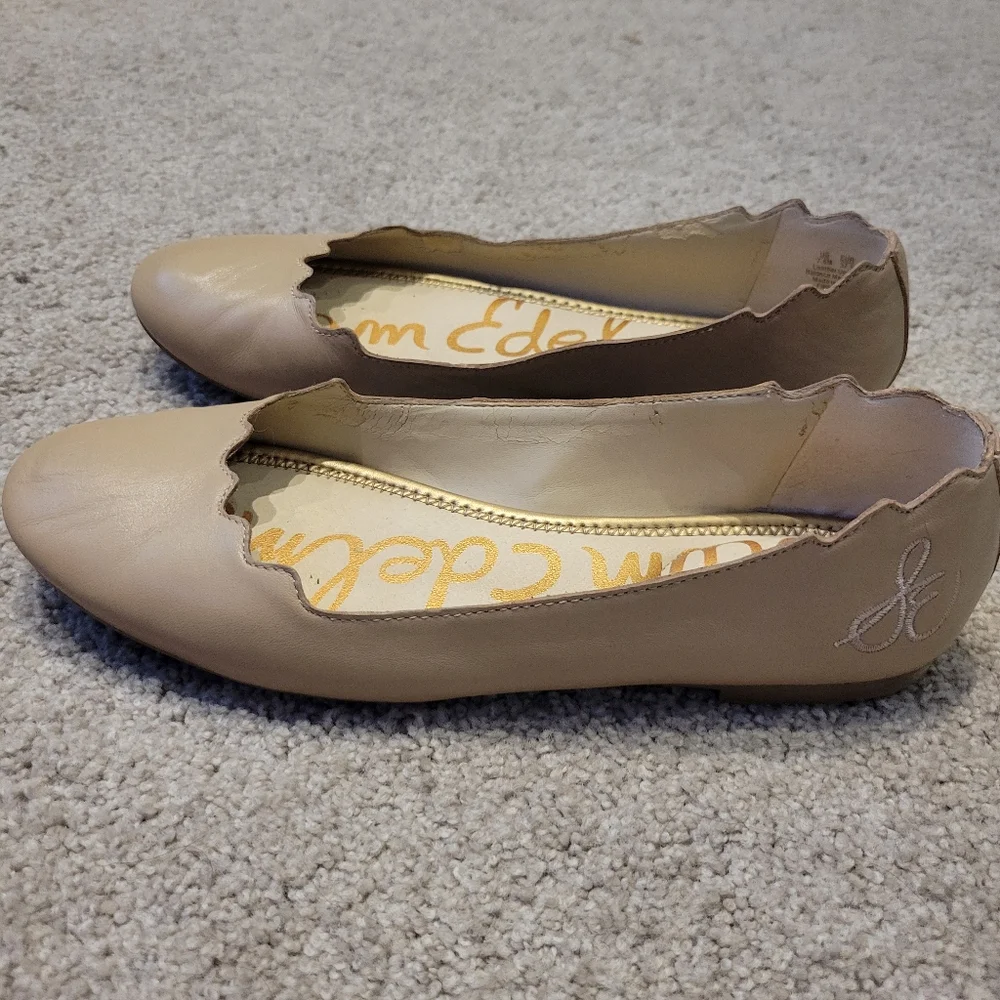 Sam Edelman Finnegan Leather Scalloped Edge Ballet Flats